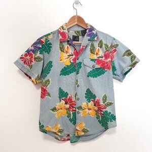 Vintage 80s Liz Claiborne LizWear Petite Hawaiian Aloha Shirt Size P / Small